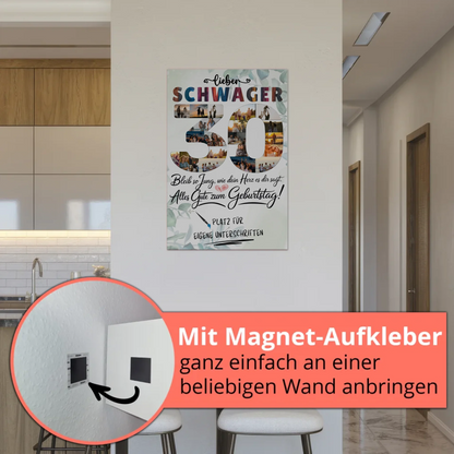 Fotoboard Magnet Poster mit Unterschriften Schwager 30 Geburtstag Fotos