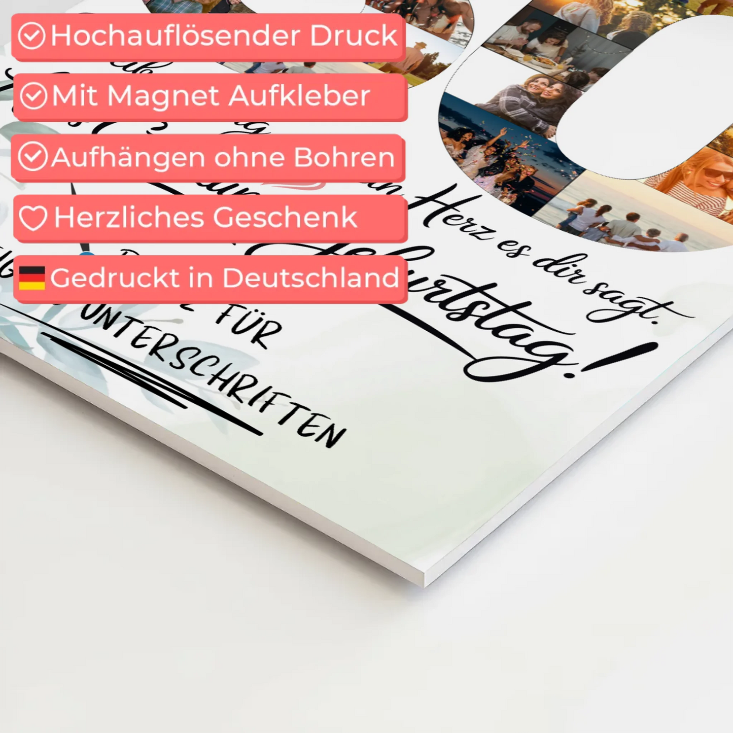 Fotoboard Magnet Poster mit Unterschriften Schwager 30 Geburtstag Fotos