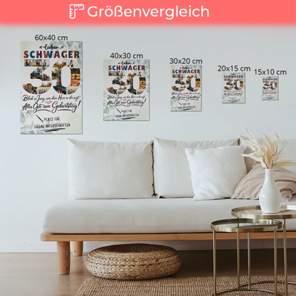 Fotoboard Magnet Poster mit Unterschriften Schwager 30 Geburtstag Fotos