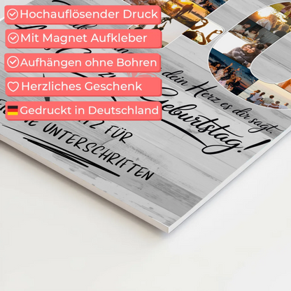 Fotoboard Poster magnetisch mit Wunschtext Schwager 40 Geburtstag Fotos