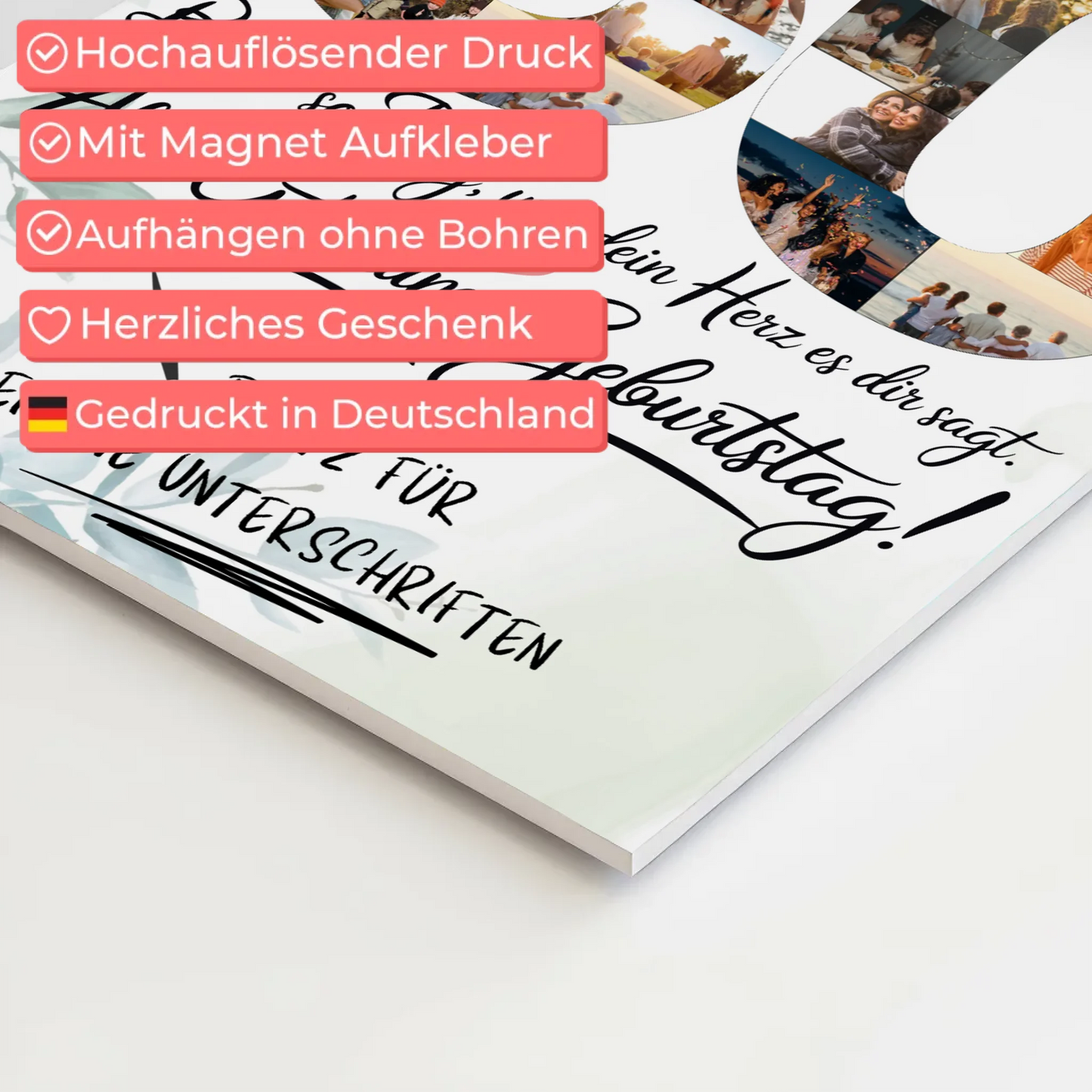 Fotoboard Magnet Poster mit Unterschriften Schwager 30 Geburtstag Fotos