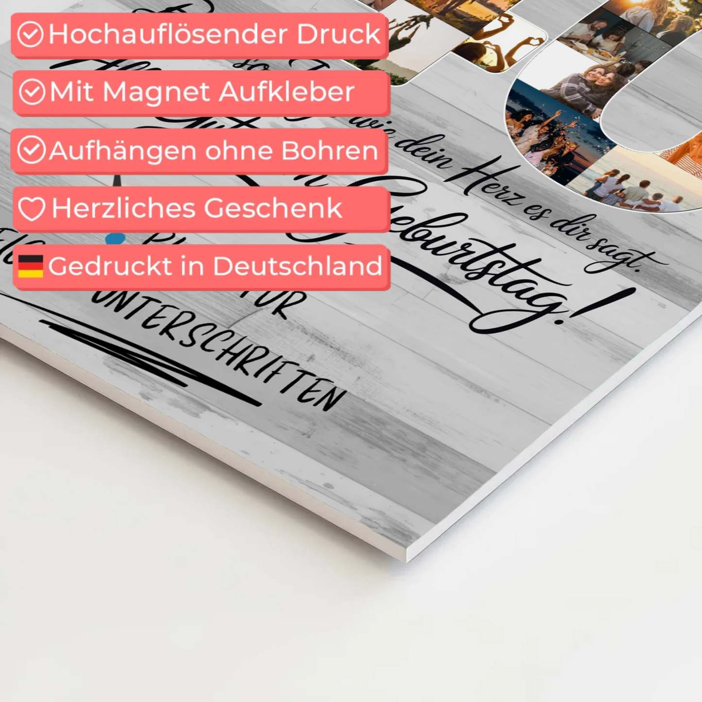 Fotoboard Poster magnetisch mit Wunschtext Schwager 40 Geburtstag Fotos