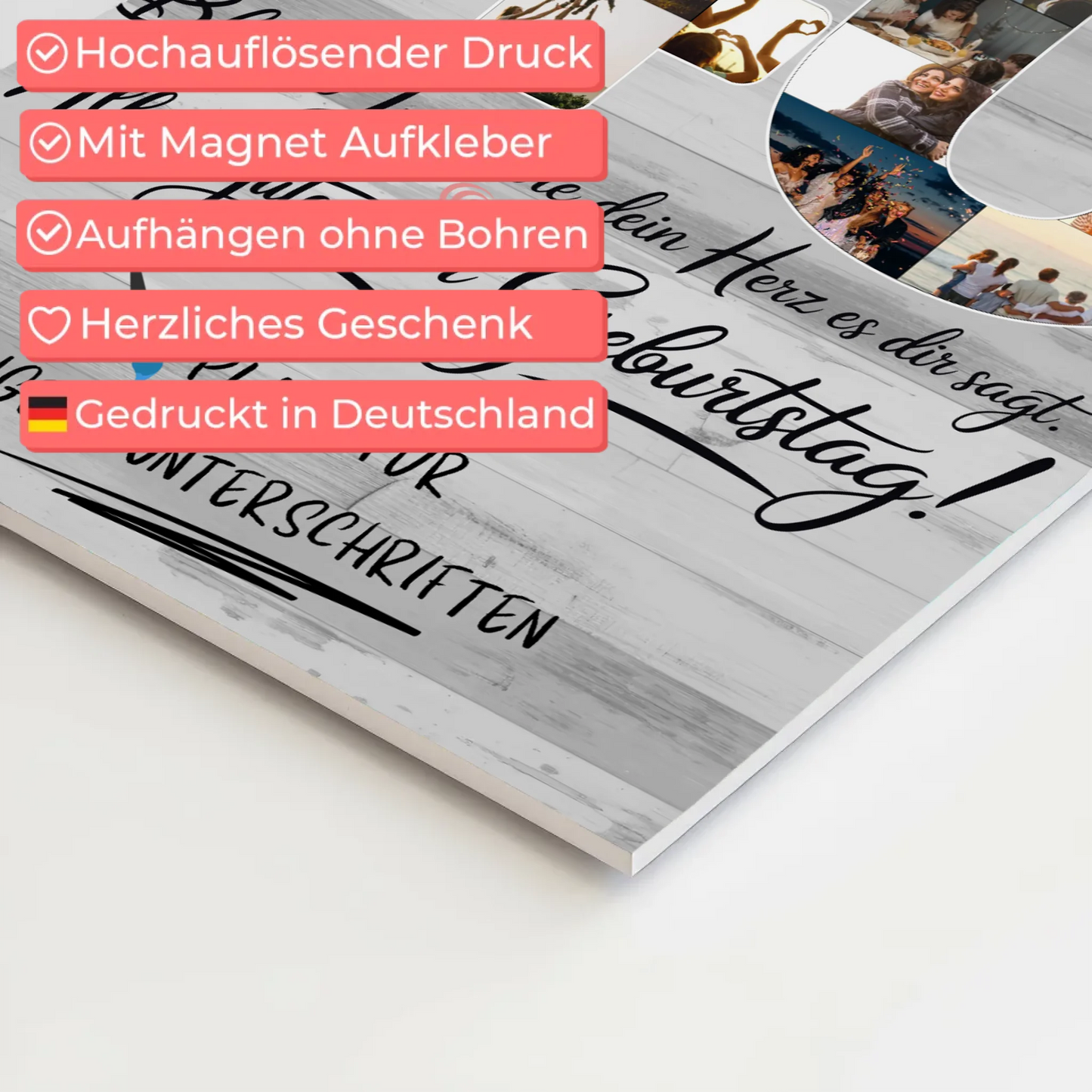 Fotoboard Poster magnetisch mit Wunschtext Schwager 40 Geburtstag Fotos