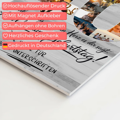 Fotoboard Poster magnetisch mit Wunschtext Schwager 40 Geburtstag Fotos