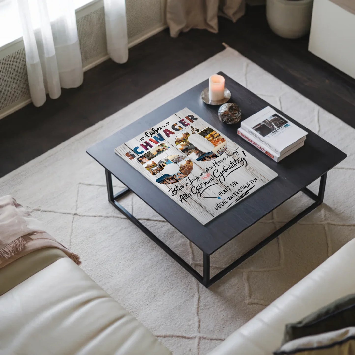 Magnetisches Fotoboard mit Unterschriften zum 50 Geburtstag