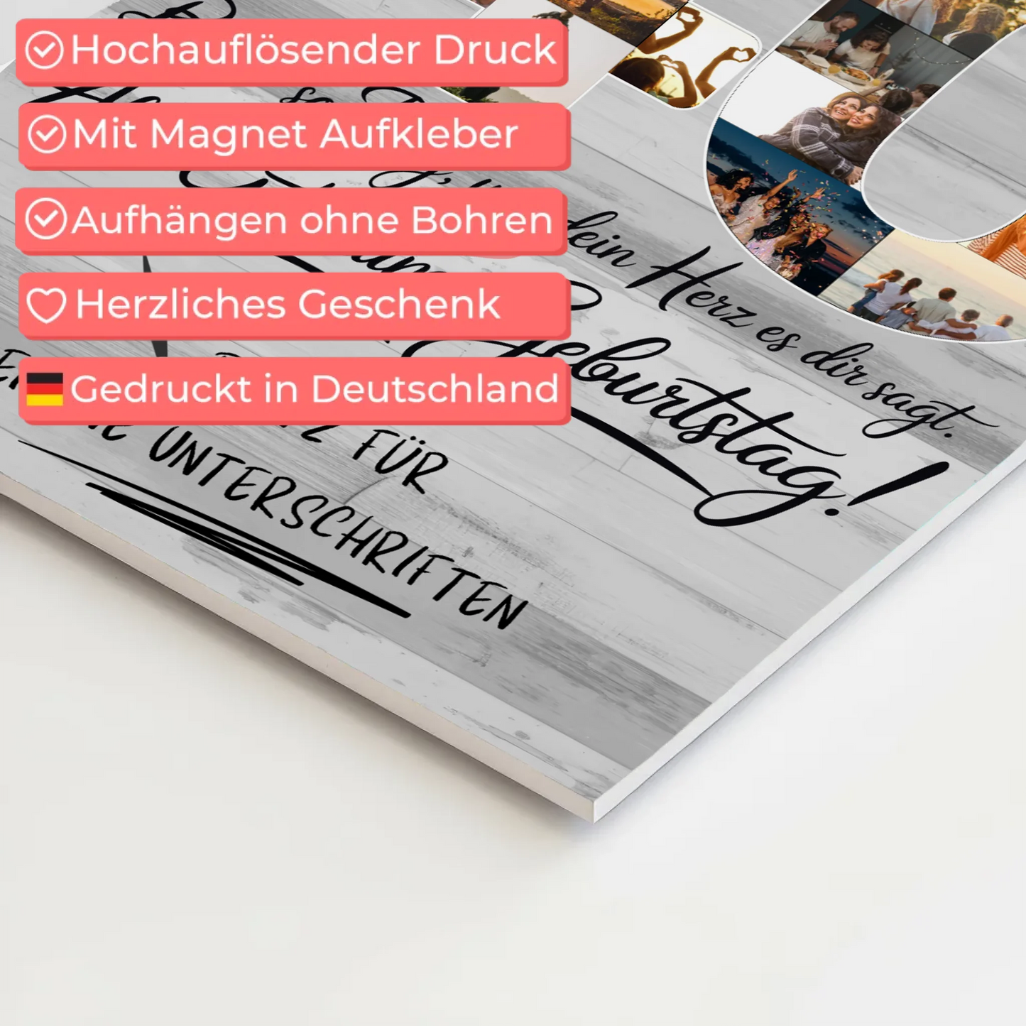 Fotoboard Poster magnetisch mit Wunschtext Schwager 40 Geburtstag Fotos