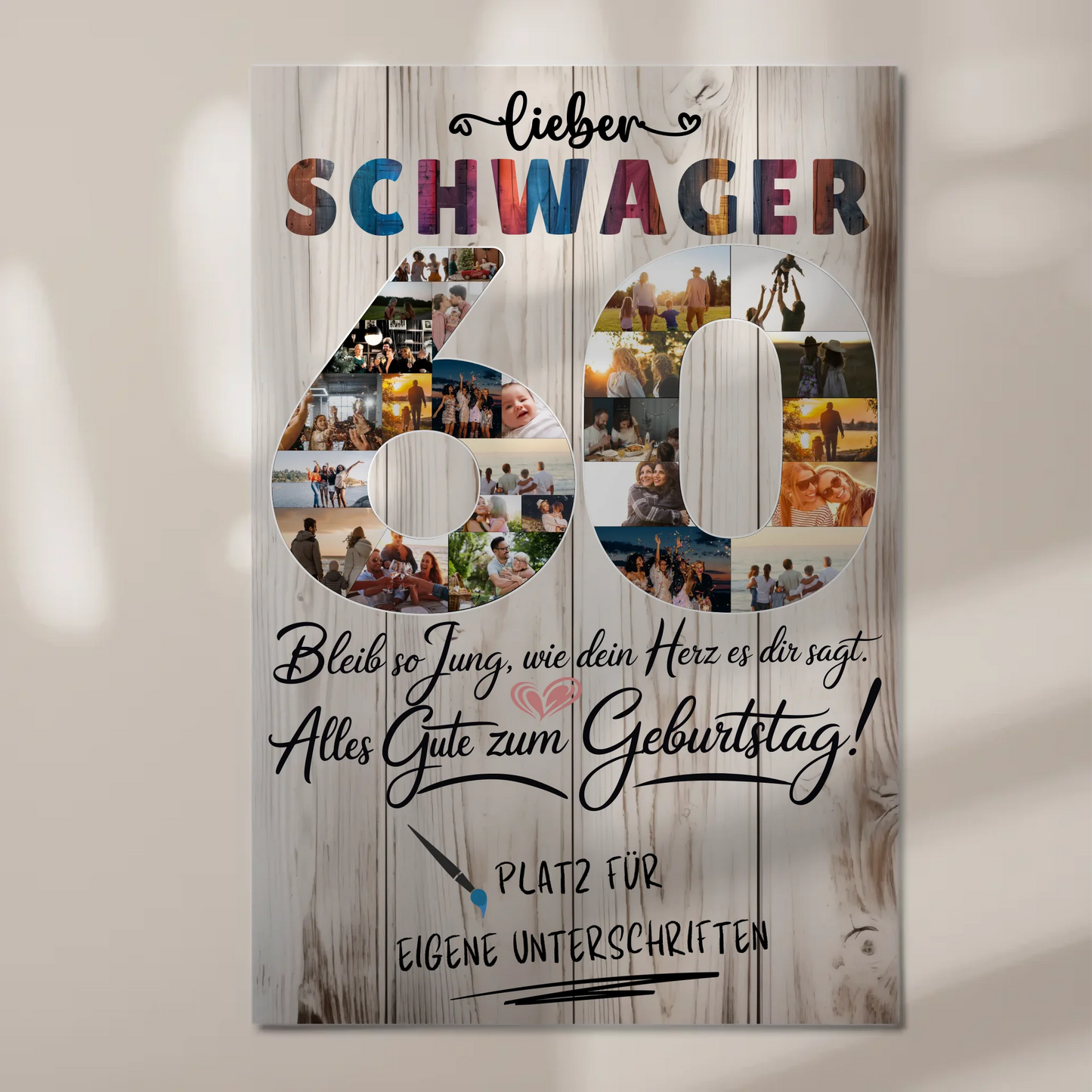 Magnet Poster mit Wunschtext Schwager 60 Geburtstag Fotos
