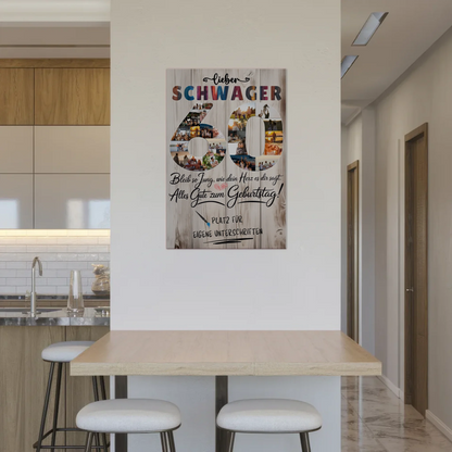 Magnet Poster mit Wunschtext Schwager 60 Geburtstag Fotos