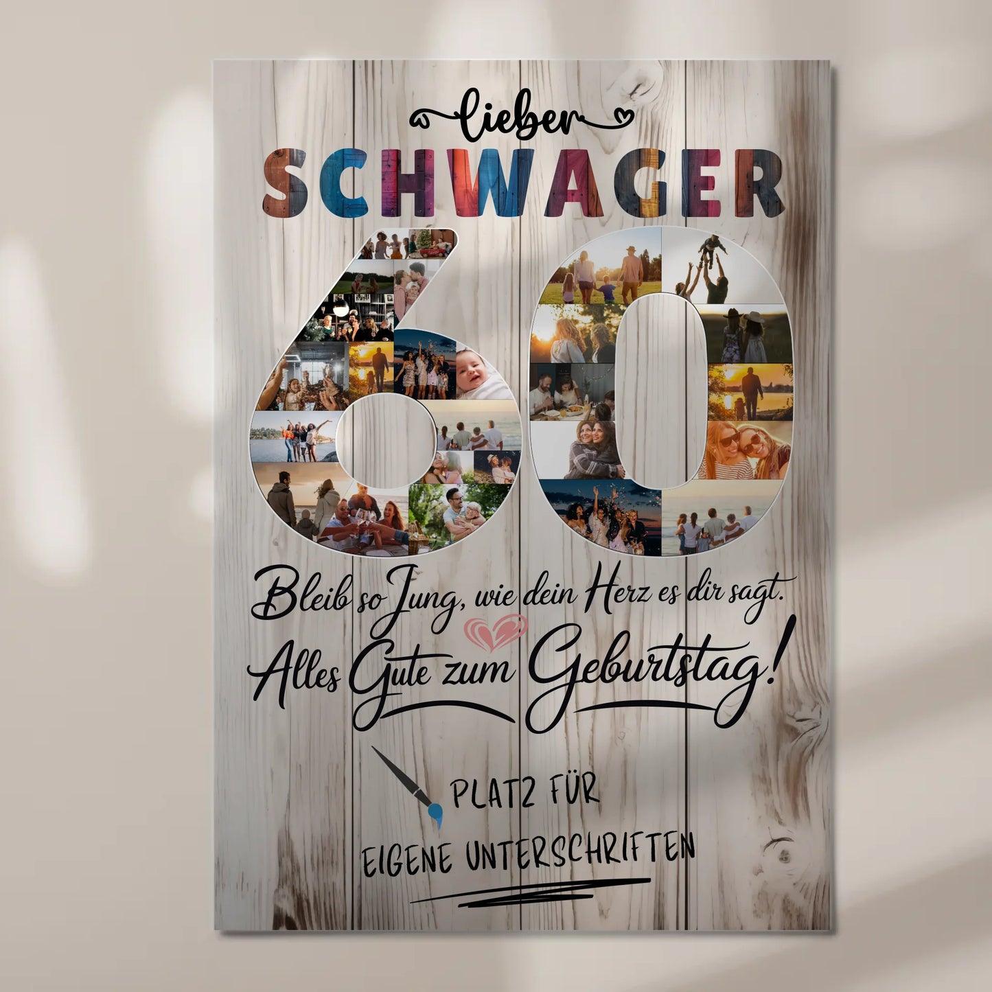 Magnet Poster mit Wunschtext Schwager 60 Geburtstag Fotos