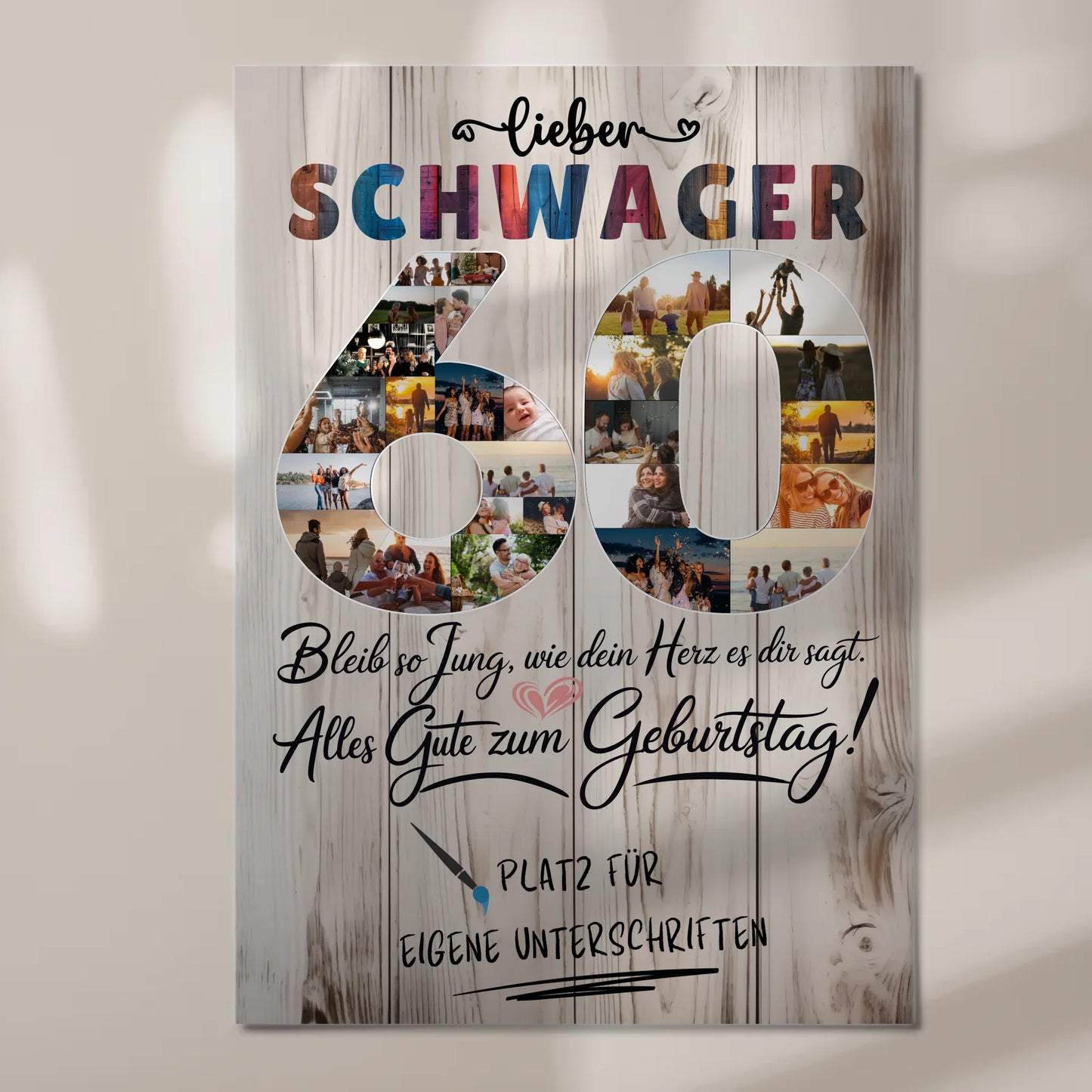 Magnet Poster mit Wunschtext Schwager 60 Geburtstag Fotos