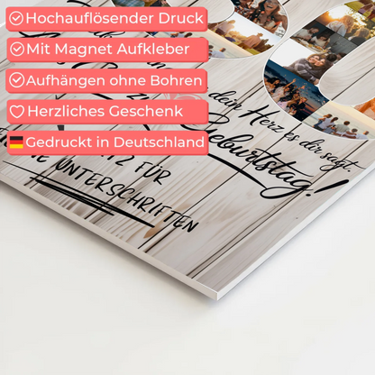 Magnetisches Fotoboard Poster mit Wunschtext zum 30 Geburtstag