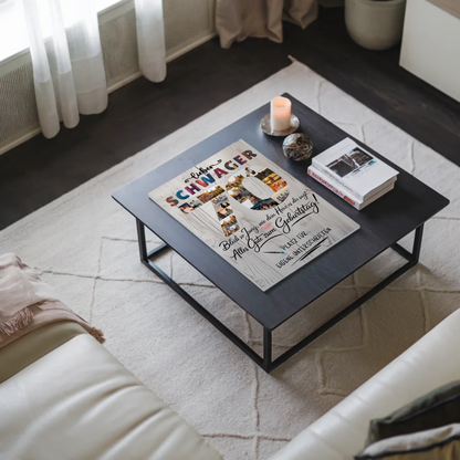 Magnet Wandbild mit Unterschriften Fotos 70 Geburtstag Schwager