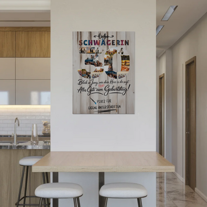 Magnetisches Fotoboard Poster mit Wunschtext zum 30 Geburtstag