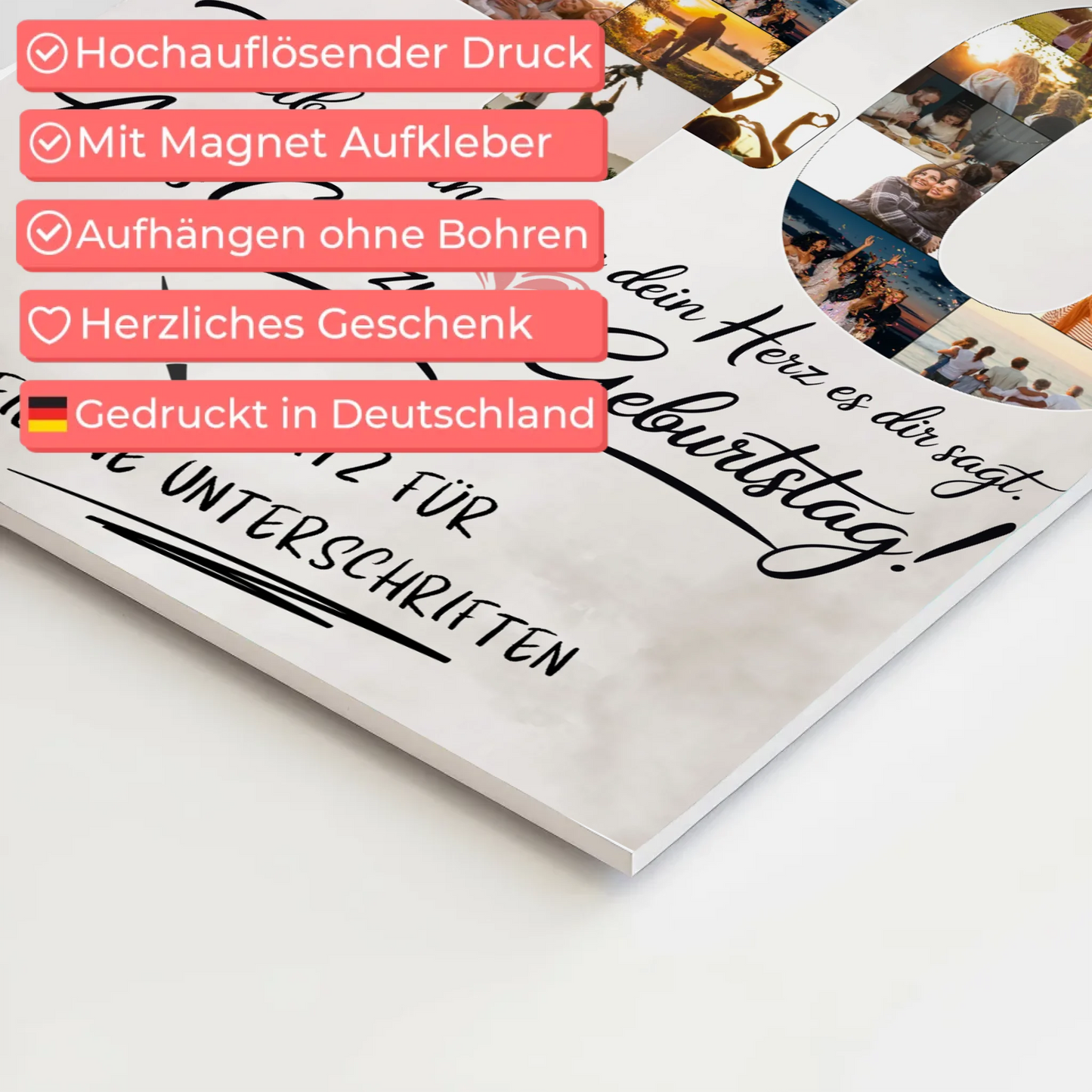 Fotoboard Magnet Poster mit Unterschriften 40 Geburtstag Schwägerin Fotos