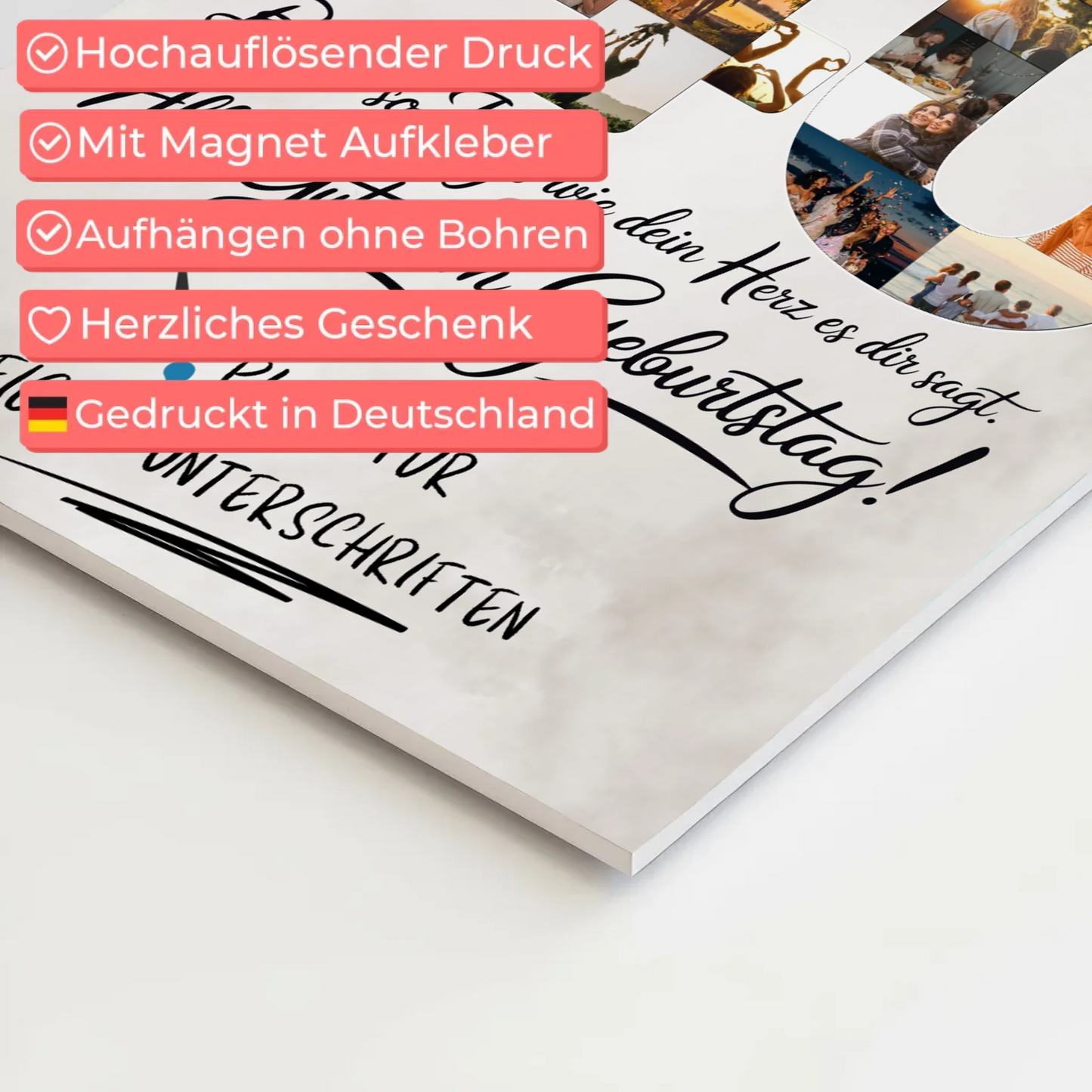 Fotoboard Magnet Poster mit Unterschriften 40 Geburtstag Schwägerin Fotos