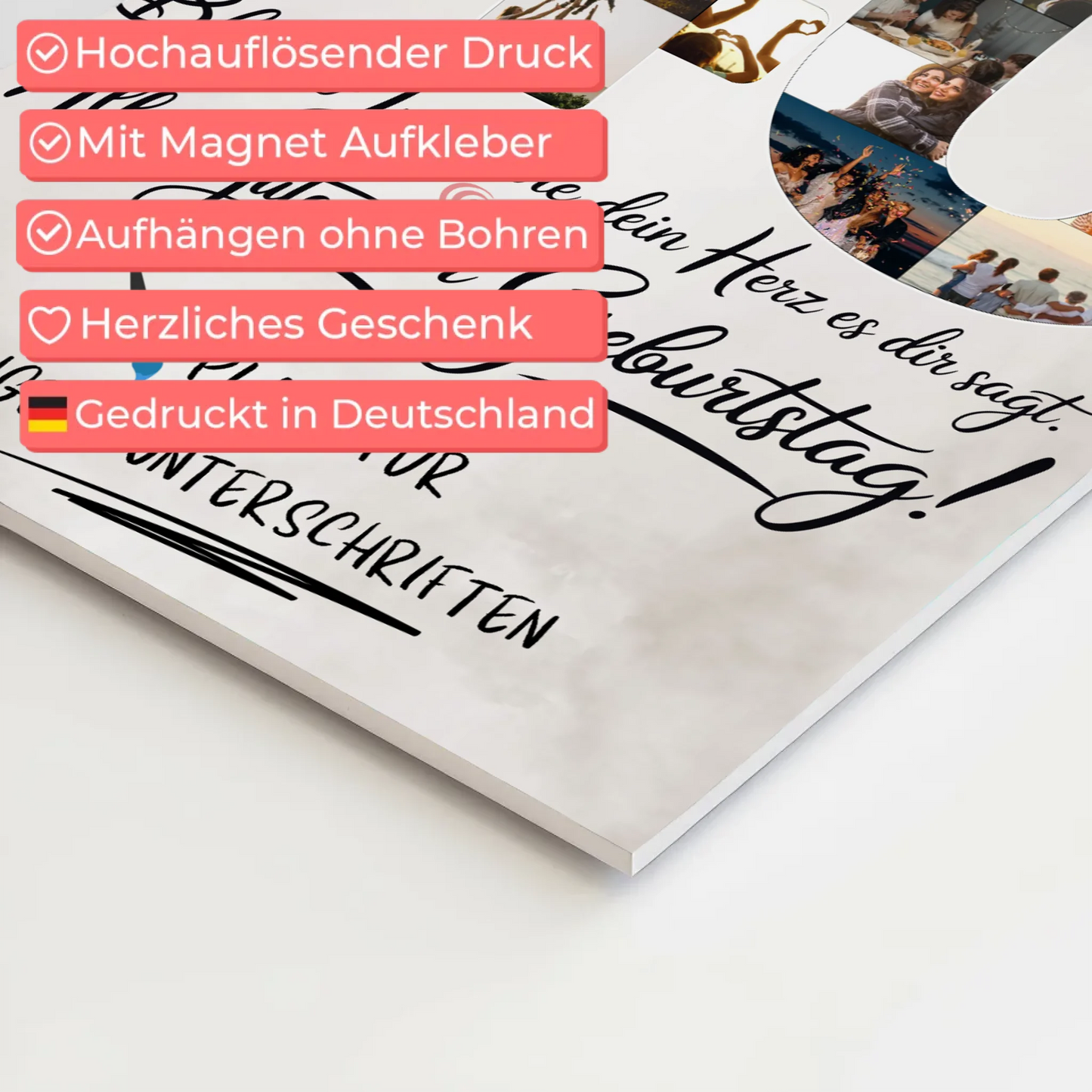 Fotoboard Magnet Poster mit Unterschriften 40 Geburtstag Schwägerin Fotos