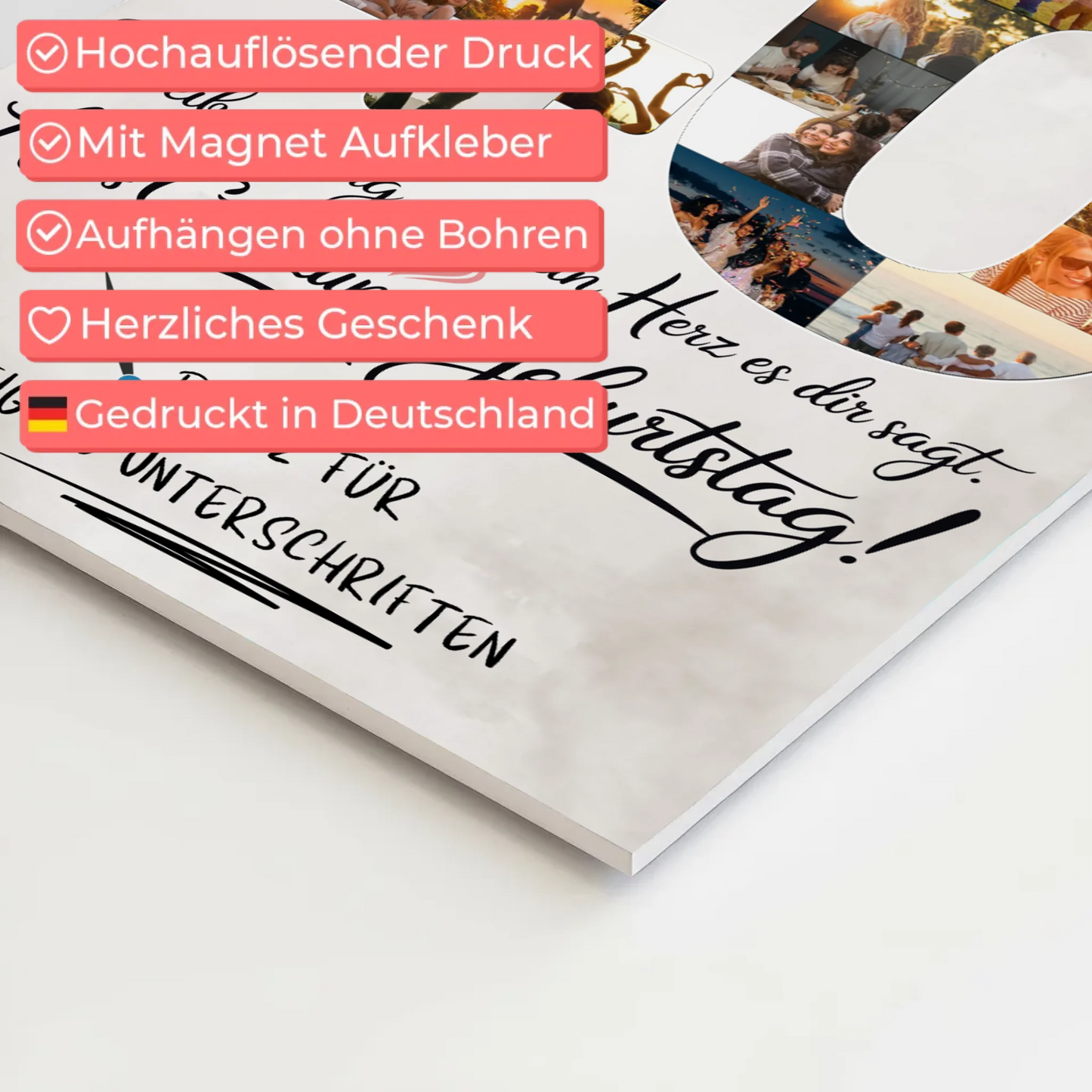 Fotoboard Magnet Poster mit Unterschriften 40 Geburtstag Schwägerin Fotos