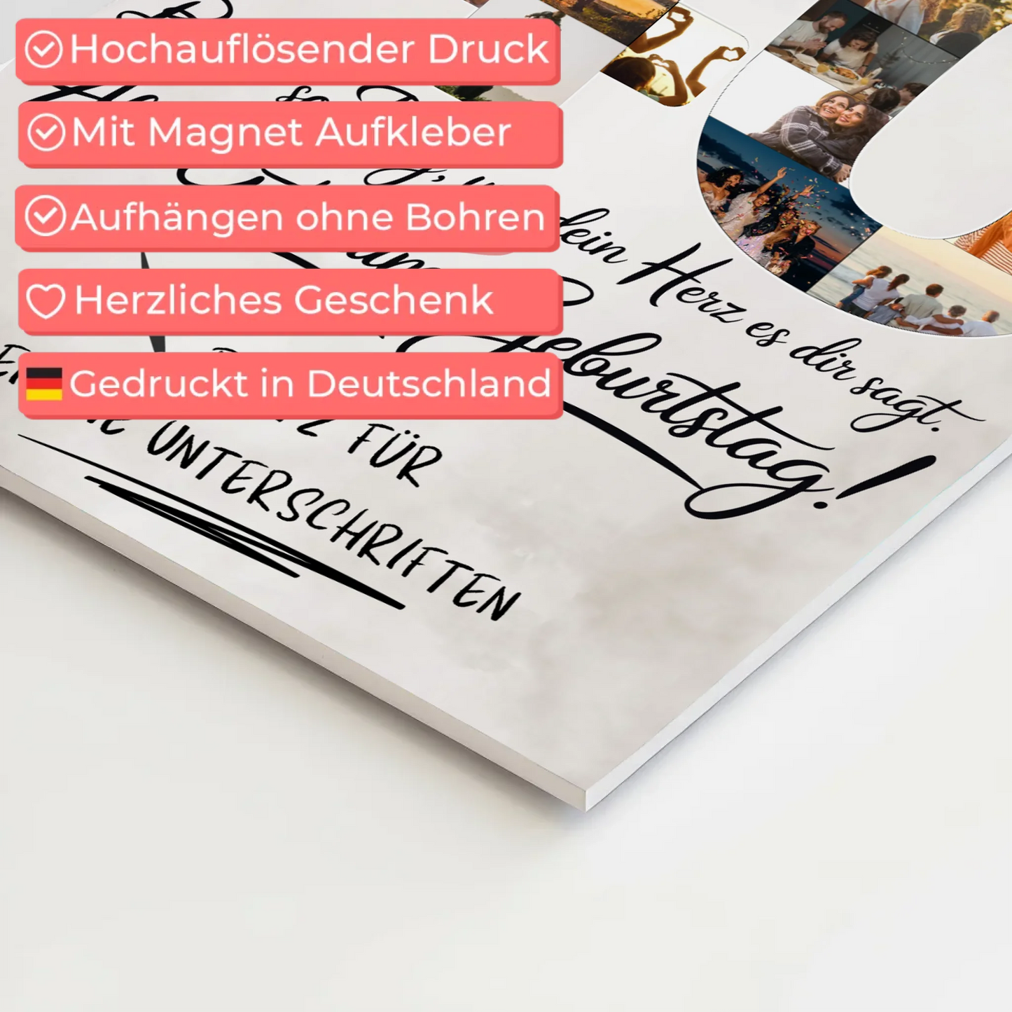 Fotoboard Magnet Poster mit Unterschriften 40 Geburtstag Schwägerin Fotos