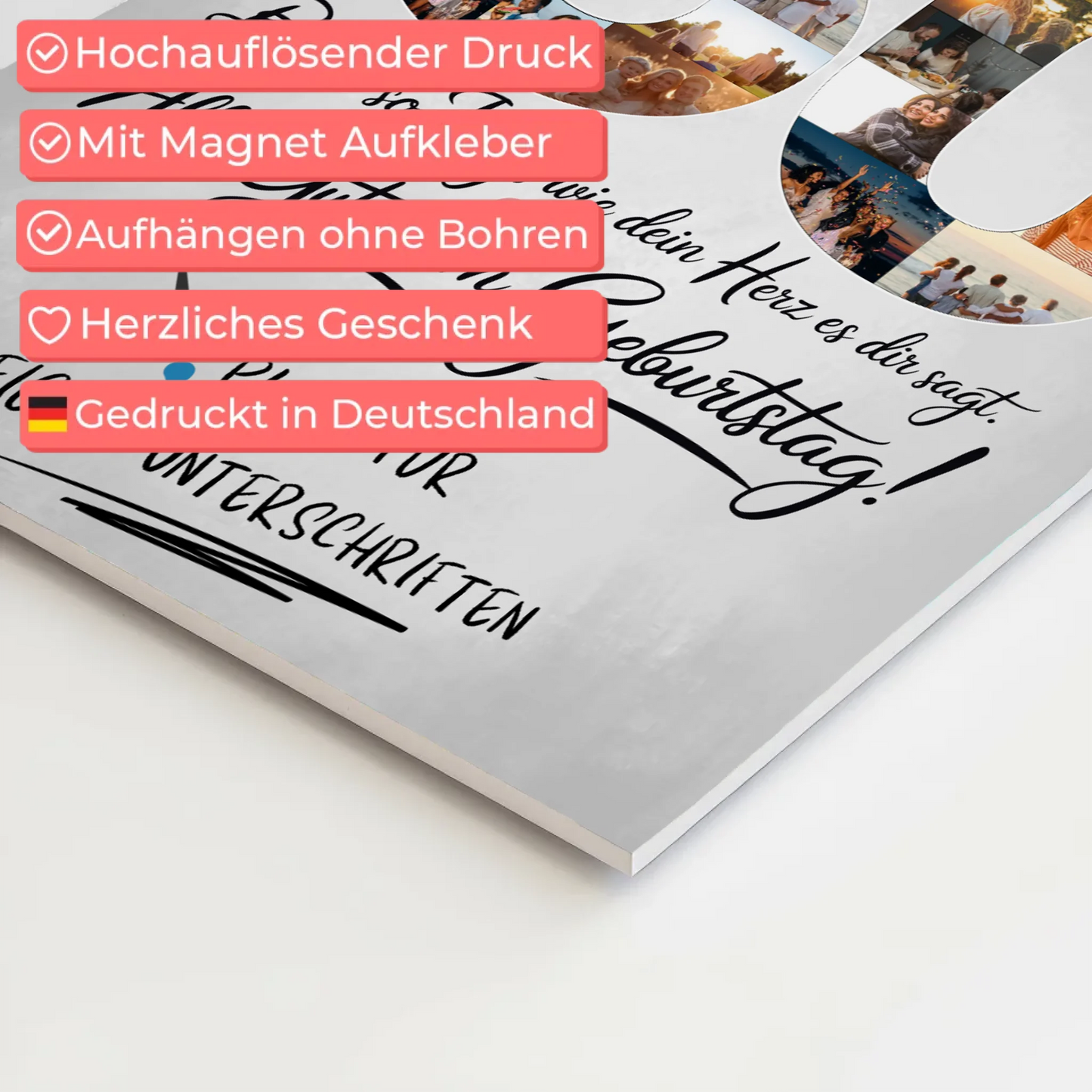 Fotoboard Poster magnetisch mit Wunschtext Schwägerin 50 Geburtstag