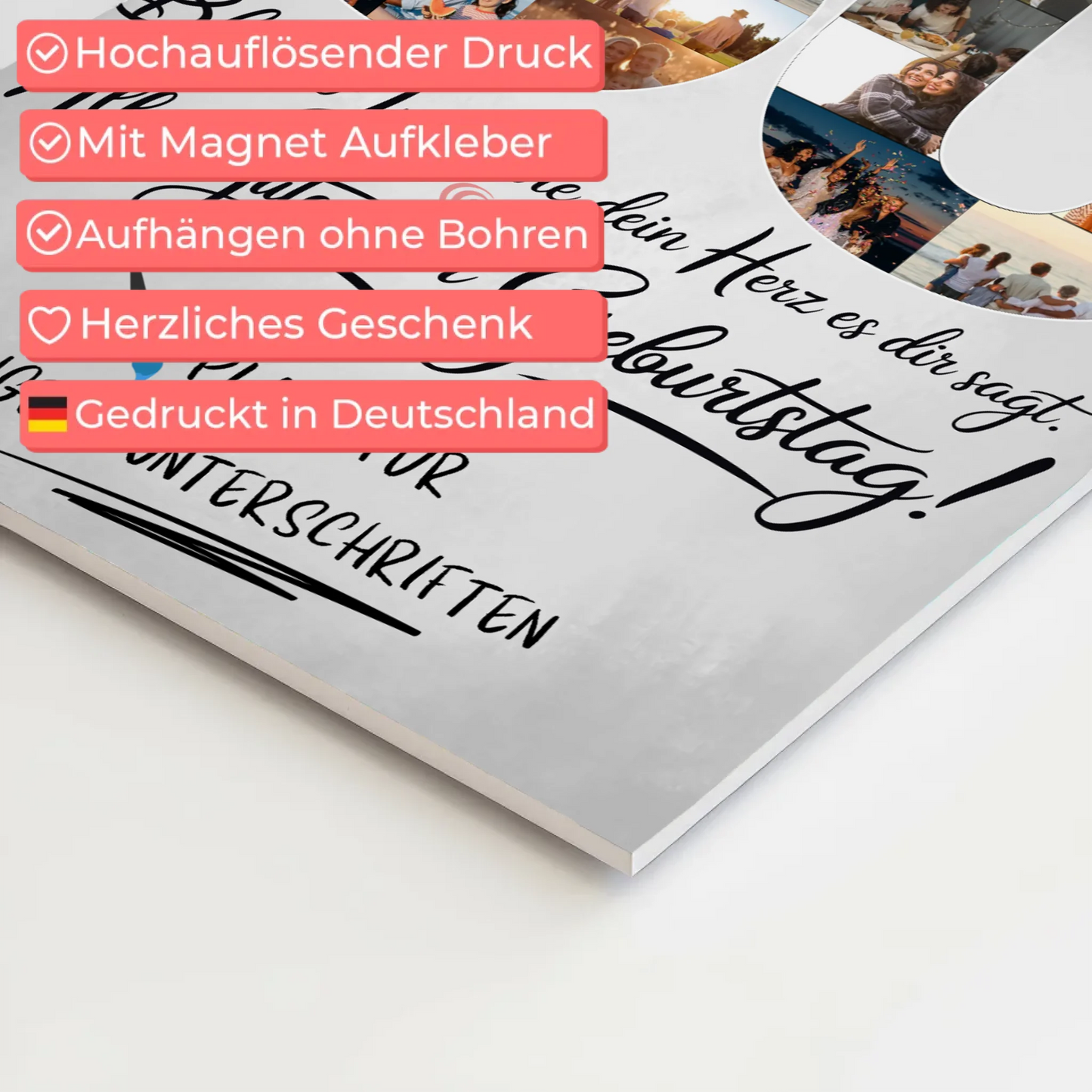 Fotoboard Poster magnetisch mit Wunschtext Schwägerin 50 Geburtstag