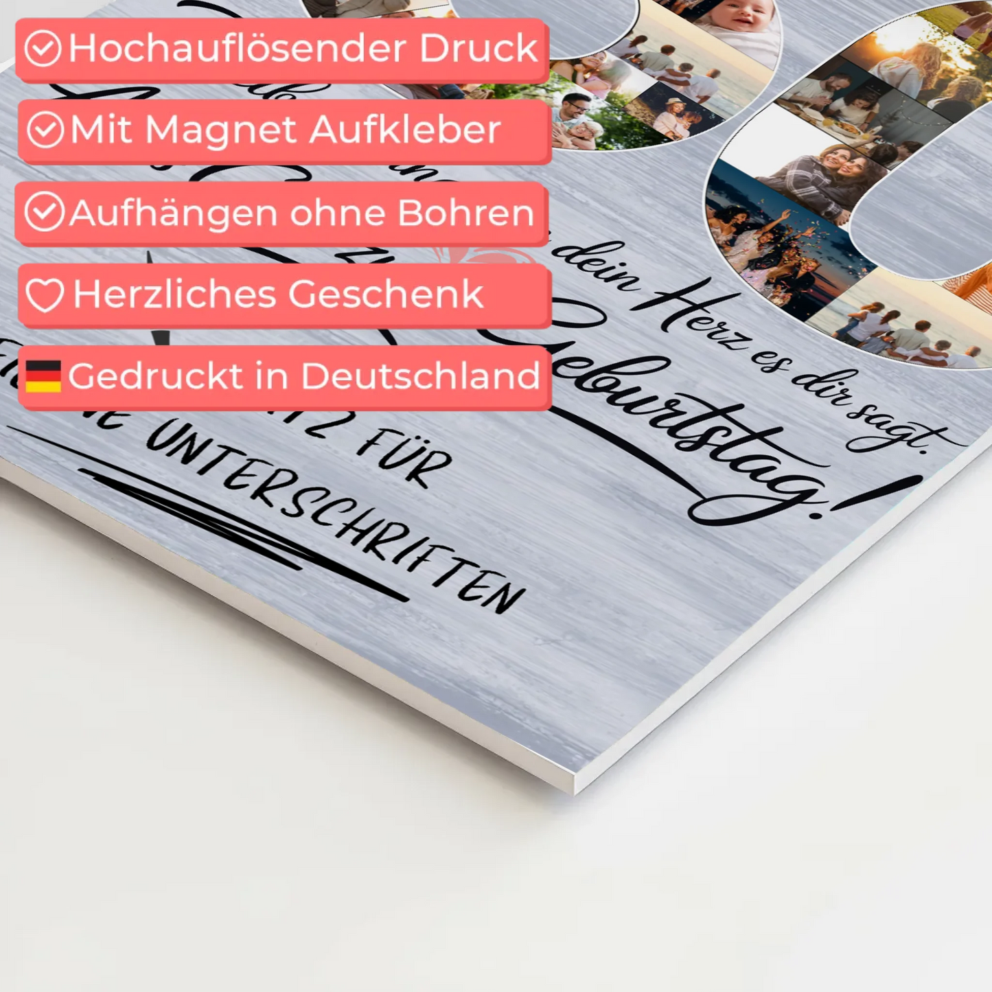 Magnetisches Fotoboard mit Unterschriften Schwägerin 60 Geburtstag Fotos