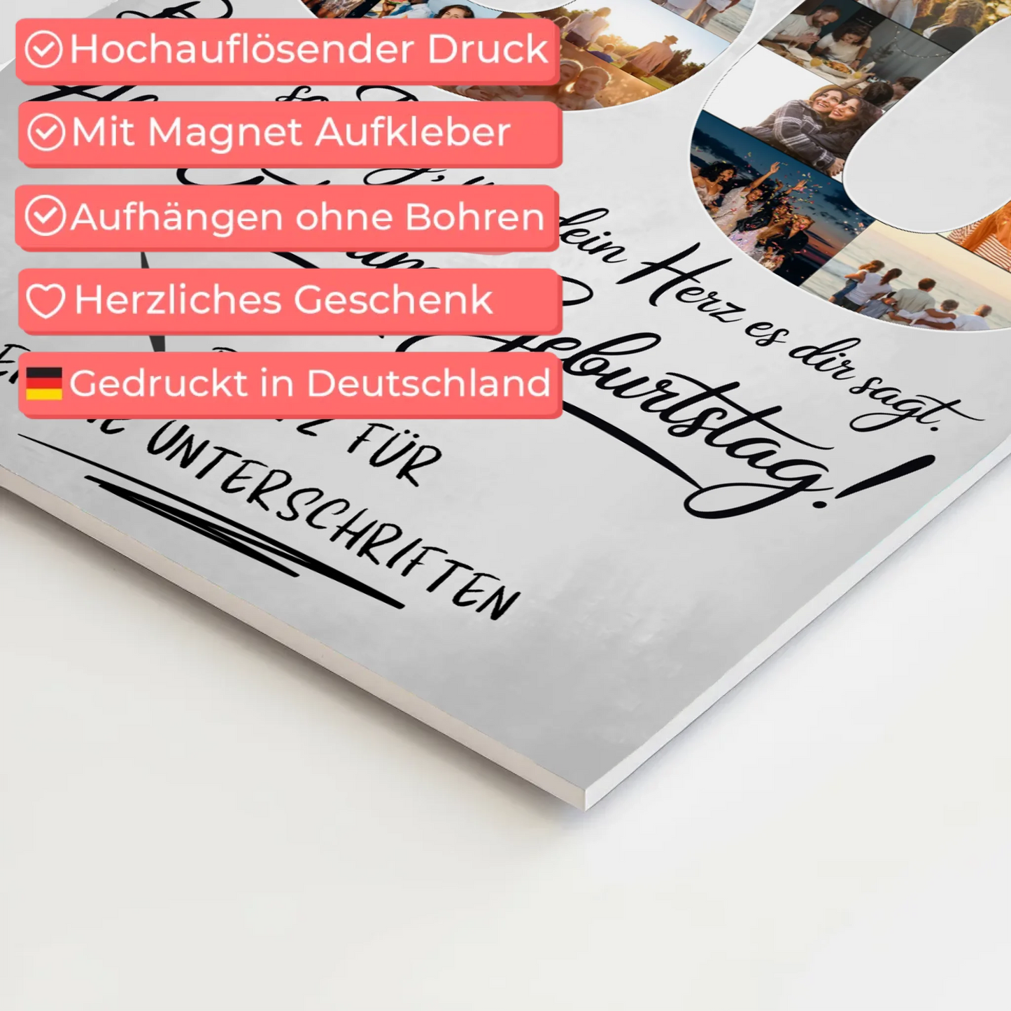 Fotoboard Poster magnetisch mit Wunschtext Schwägerin 50 Geburtstag