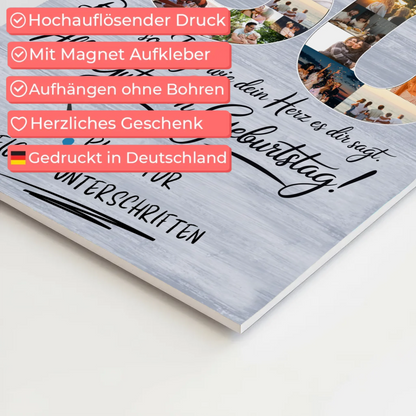 Magnetisches Fotoboard mit Unterschriften Schwägerin 60 Geburtstag Fotos