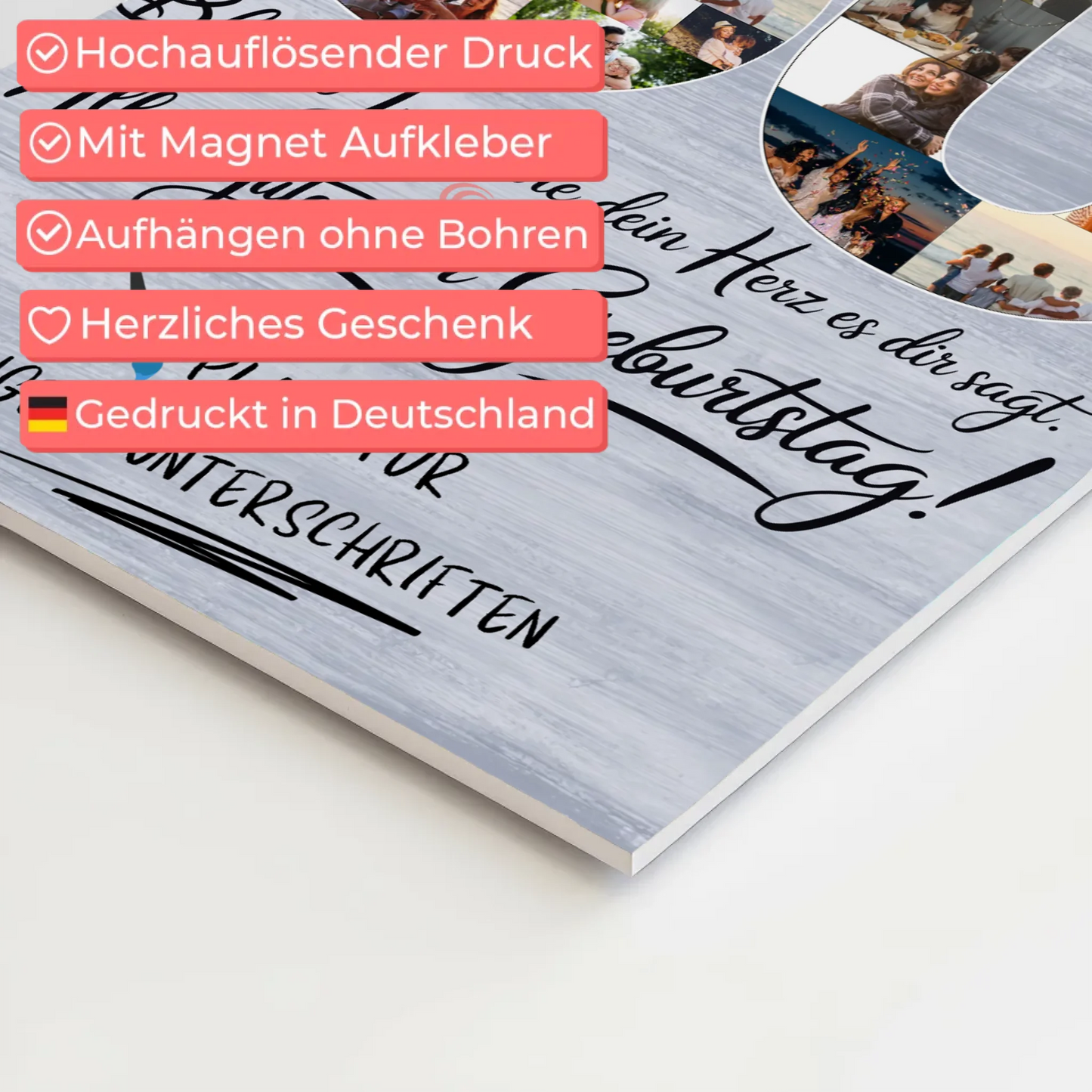 Magnetisches Fotoboard mit Unterschriften Schwägerin 60 Geburtstag Fotos