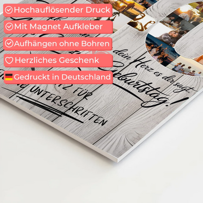 Magnet Wandbild mit Unterschriften Stiefpapa 40 Geburtstag Fotos