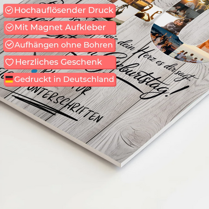 Magnet Wandbild mit Unterschriften Stiefpapa 40 Geburtstag Fotos