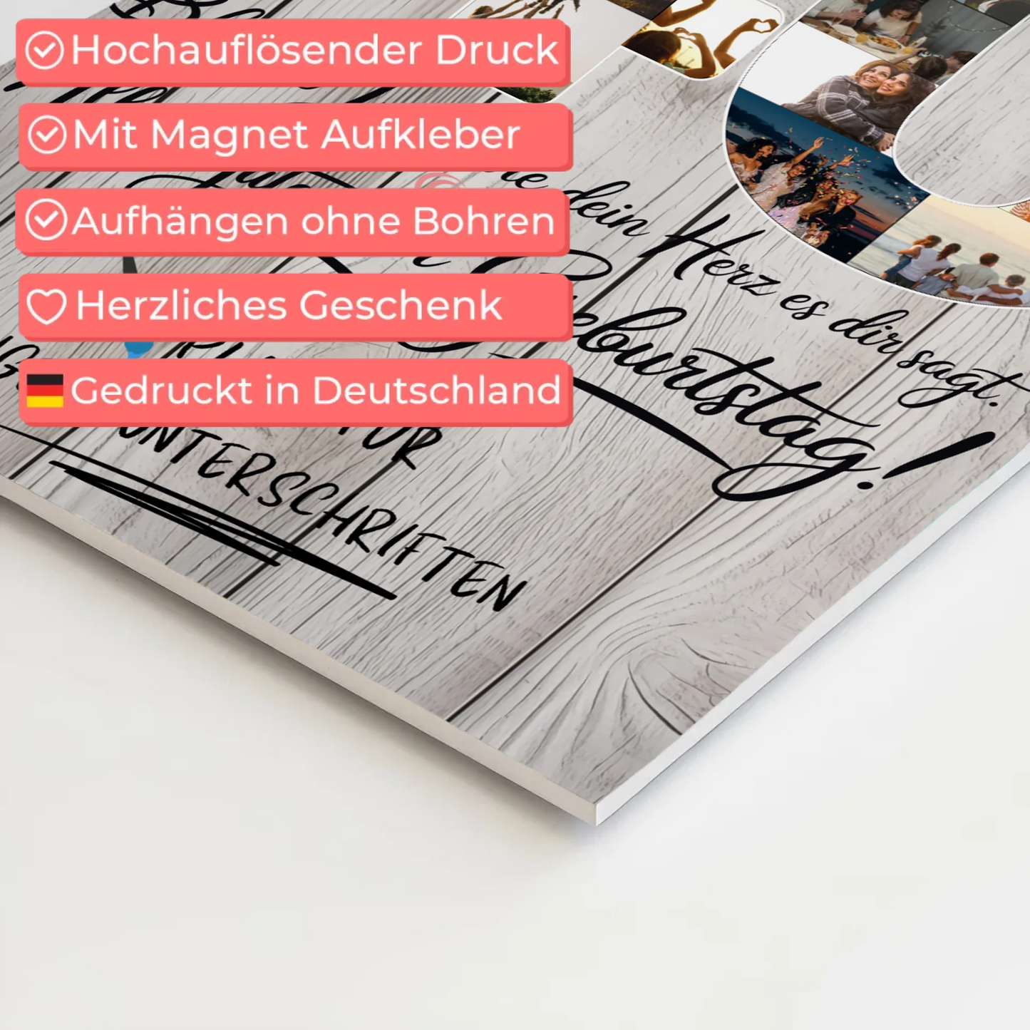 Magnet Wandbild mit Unterschriften Stiefpapa 40 Geburtstag Fotos