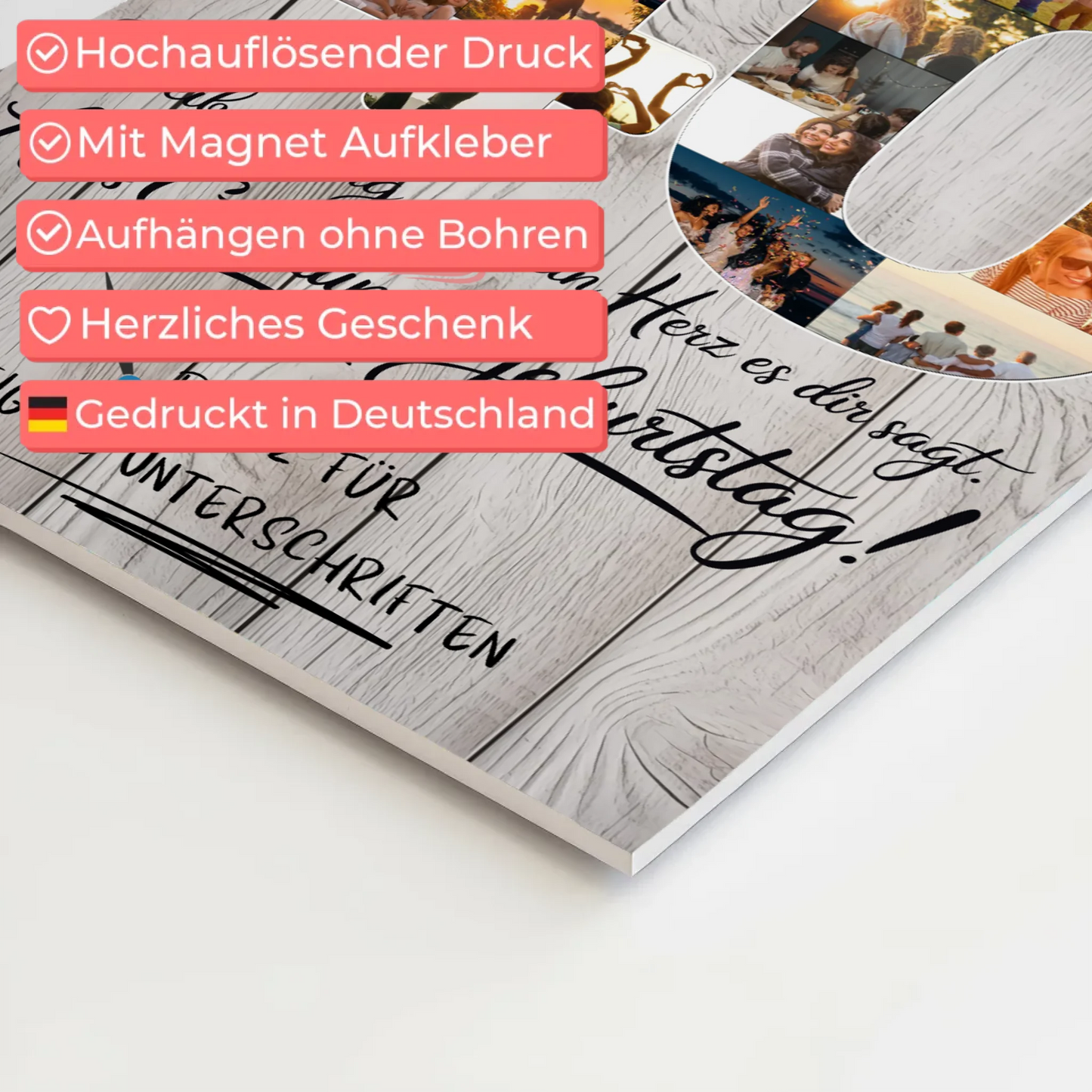 Magnet Wandbild mit Unterschriften Stiefpapa 40 Geburtstag Fotos