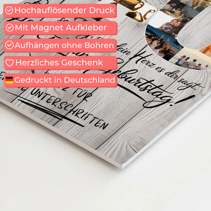 Magnet Wandbild mit Unterschriften Stiefpapa 40 Geburtstag Fotos