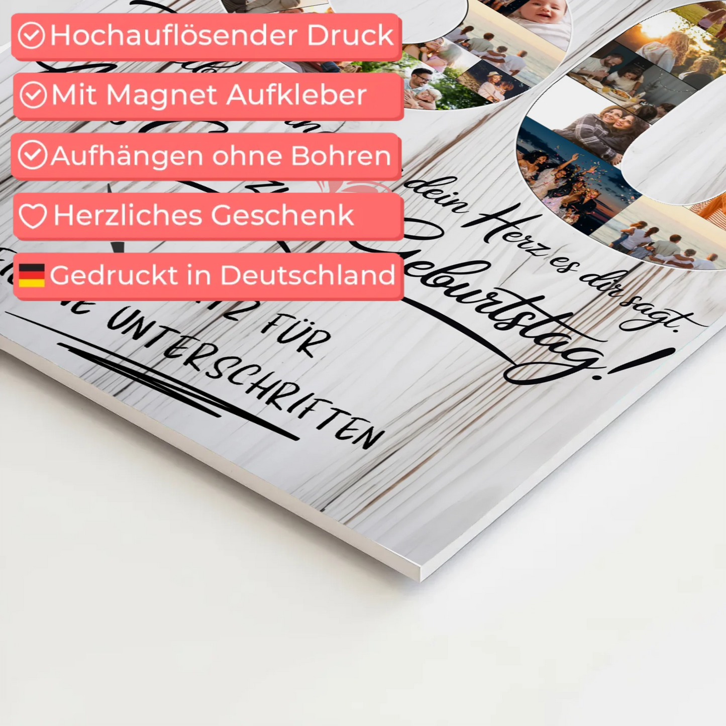 Fotoboard Magnet Poster mit Unterschriften Stiefpapa 60 Geburtstag Fotos