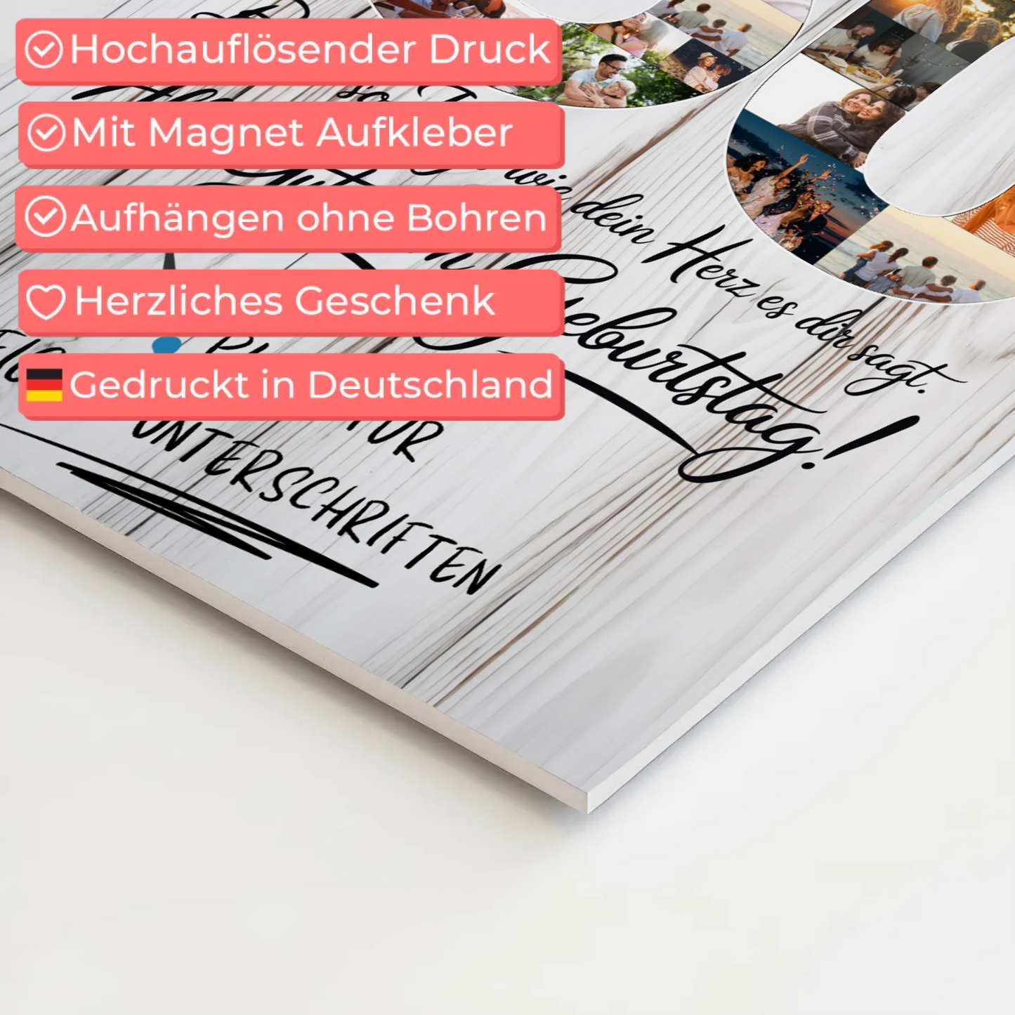 Fotoboard Magnet Poster mit Unterschriften Stiefpapa 60 Geburtstag Fotos