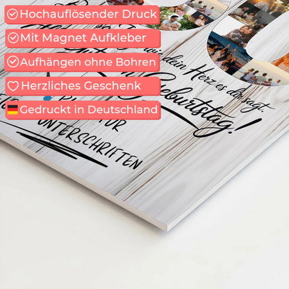 Fotoboard Magnet Poster mit Unterschriften Stiefpapa 60 Geburtstag Fotos