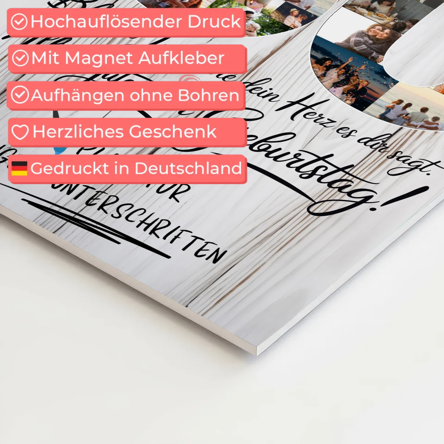 Fotoboard Magnet Poster mit Unterschriften Stiefpapa 60 Geburtstag Fotos