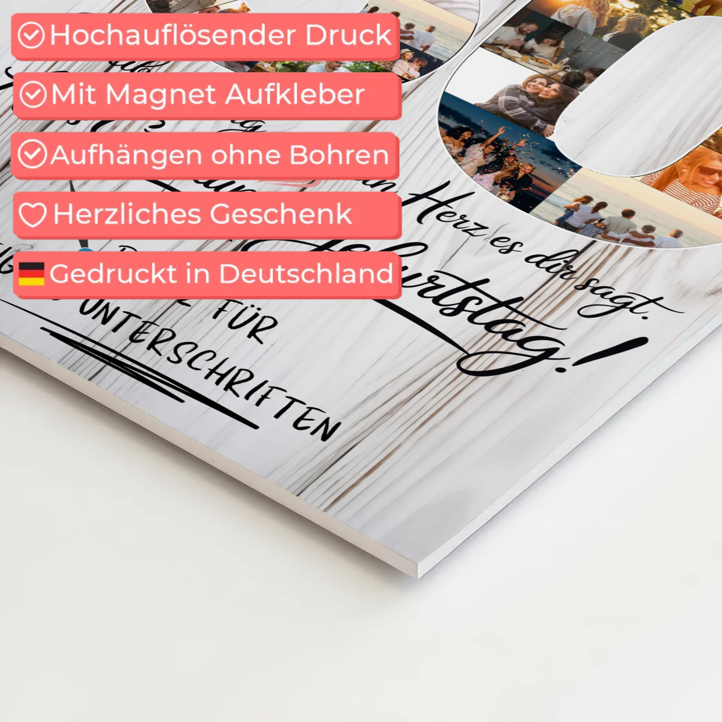 Fotoboard Magnet Poster mit Unterschriften Stiefpapa 60 Geburtstag Fotos