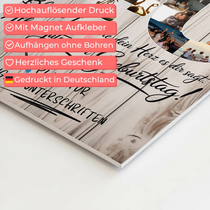 Fotoboard Poster magnetisch mit Wunschtext Stiefmama 40 Geburtstag Fotos