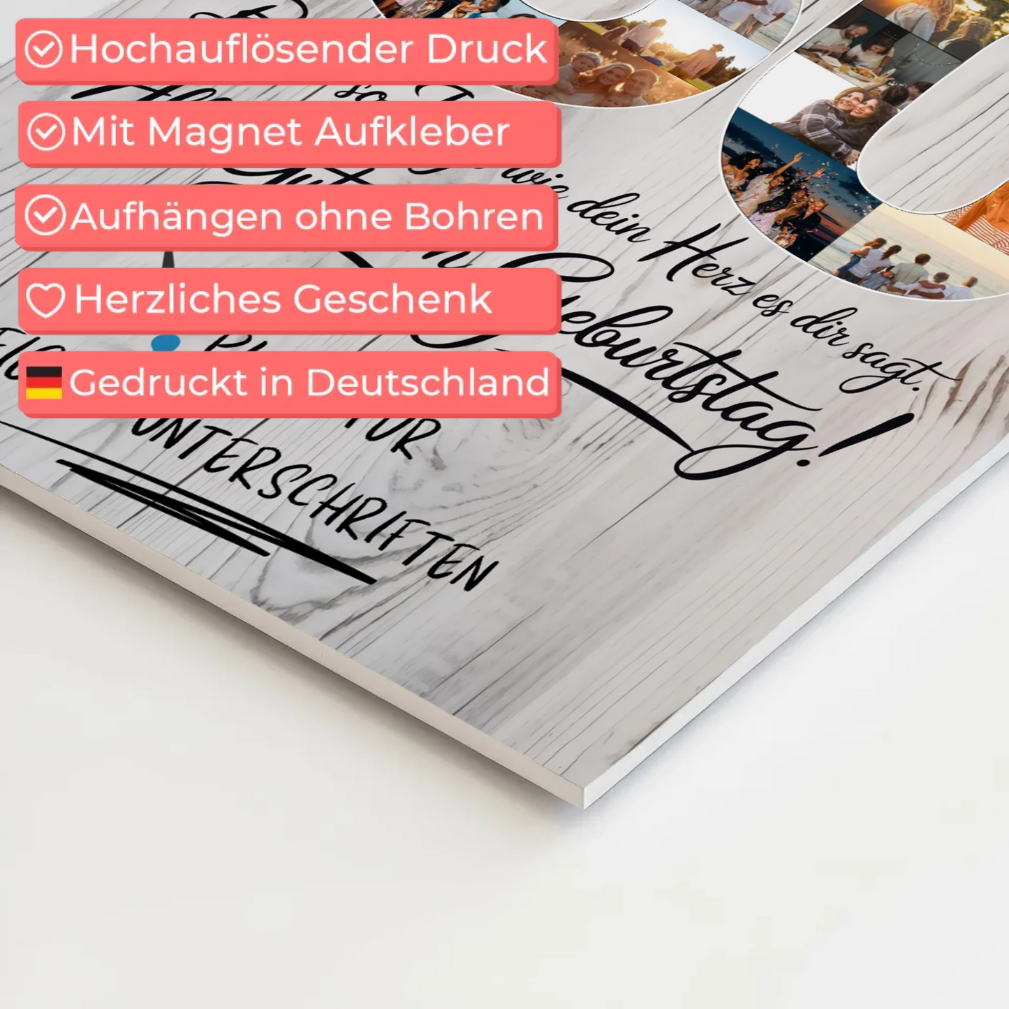 Magnetisches Fotoboard mit Unterschriften Stiefmama 50 Geburtstag Fotos