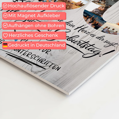 Magnetisches Fotoboard mit Unterschriften Stiefmama 50 Geburtstag Fotos