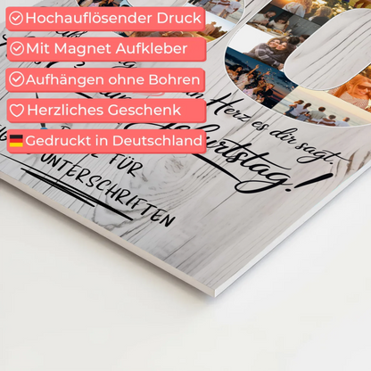 Magnetisches Fotoboard mit Unterschriften Stiefmama 50 Geburtstag Fotos