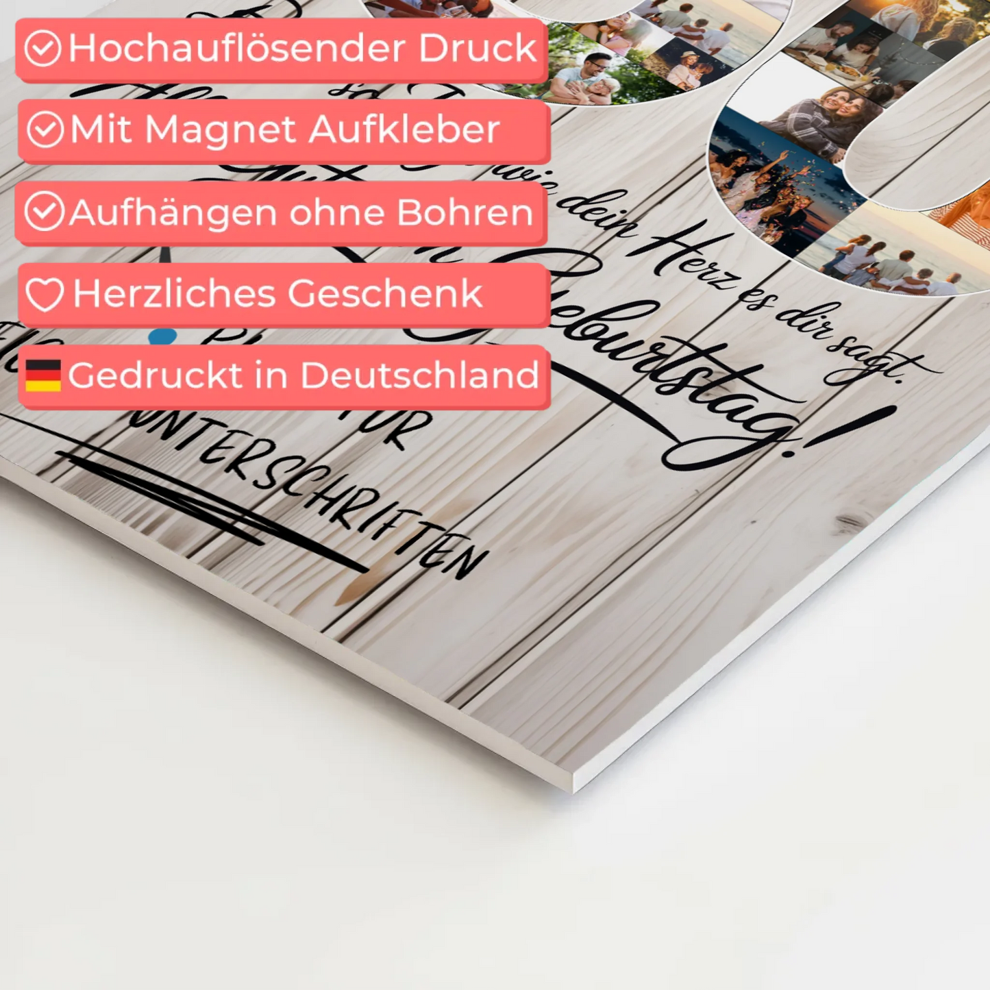 Magnet Poster mit Wunschtext Stiefmama 60 Geburtstag Fotos