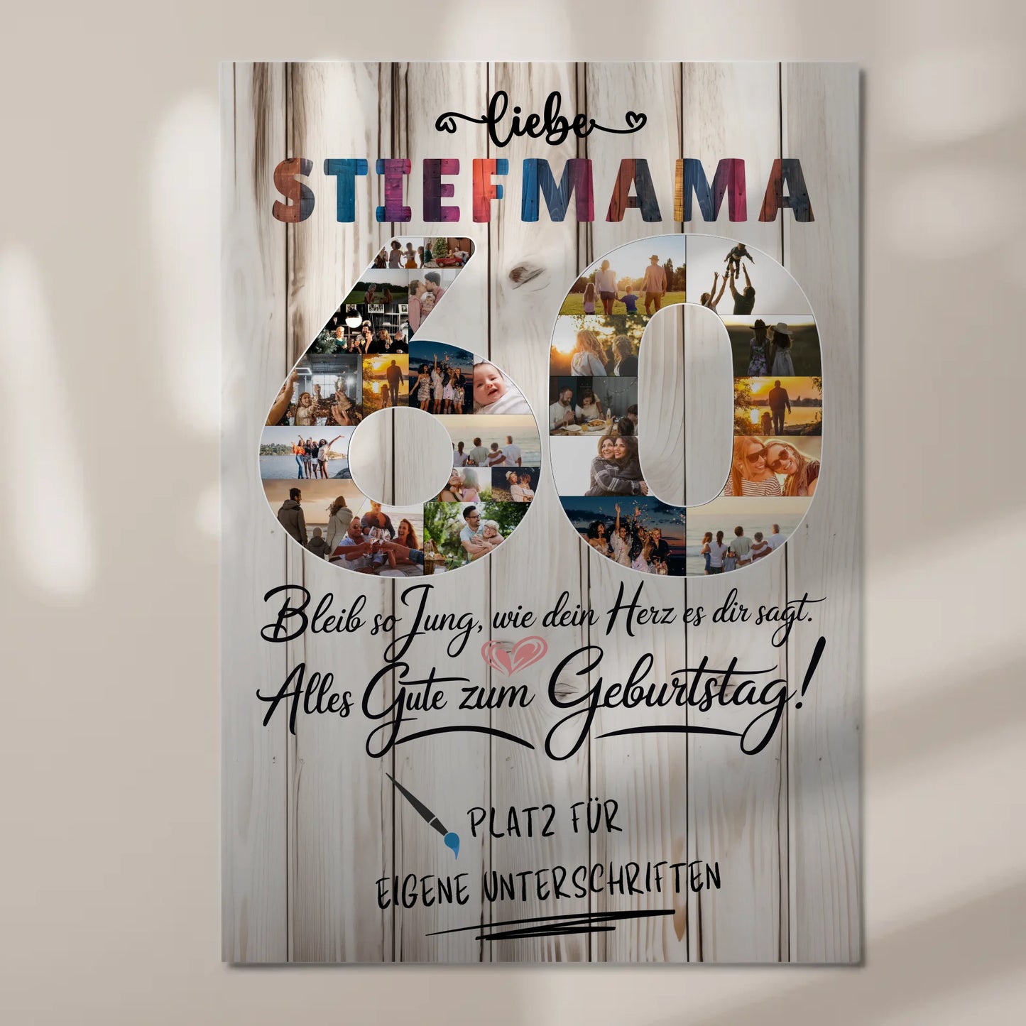Magnet Poster mit Wunschtext Stiefmama 60 Geburtstag Fotos