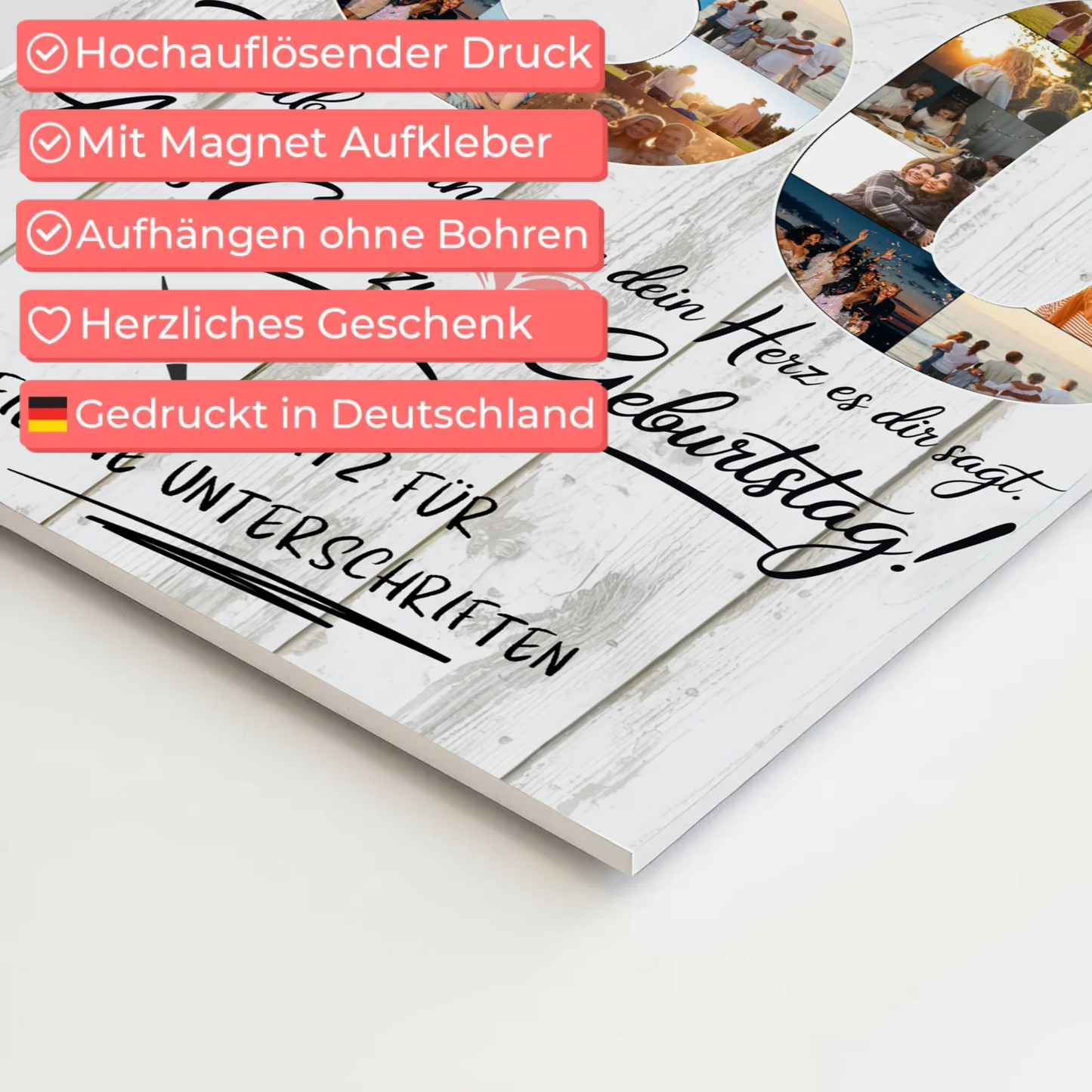 Magnet Wandbild mit Unterschriften Schwiegermama 50 Geburtstag Fotos