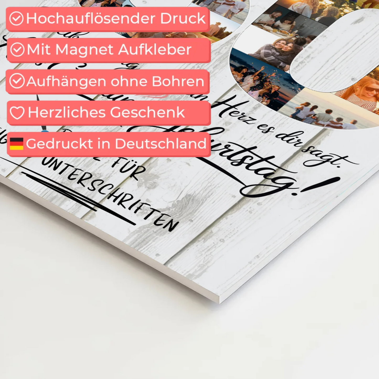 Magnet Wandbild mit Unterschriften Schwiegermama 50 Geburtstag Fotos