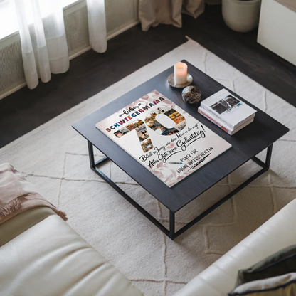 Fotoboard Magnet Poster mit Unterschriften Schwiegermama 70 Geburtstag Fotos