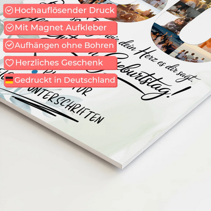 Fotoboard Poster magnetisch mit Wunschtext Schwiegerpapa 50 Geburtstag Fotos