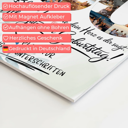 Fotoboard Poster magnetisch mit Wunschtext Schwiegerpapa 50 Geburtstag Fotos