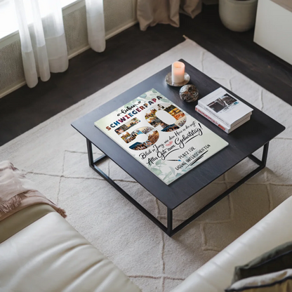 Fotoboard Poster magnetisch mit Wunschtext Schwiegerpapa 50 Geburtstag Fotos